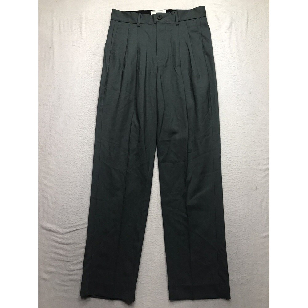 NWT KITH Gabardine Montrose Pant Men 30x30 Green Pleat Front Dress Chino Wool